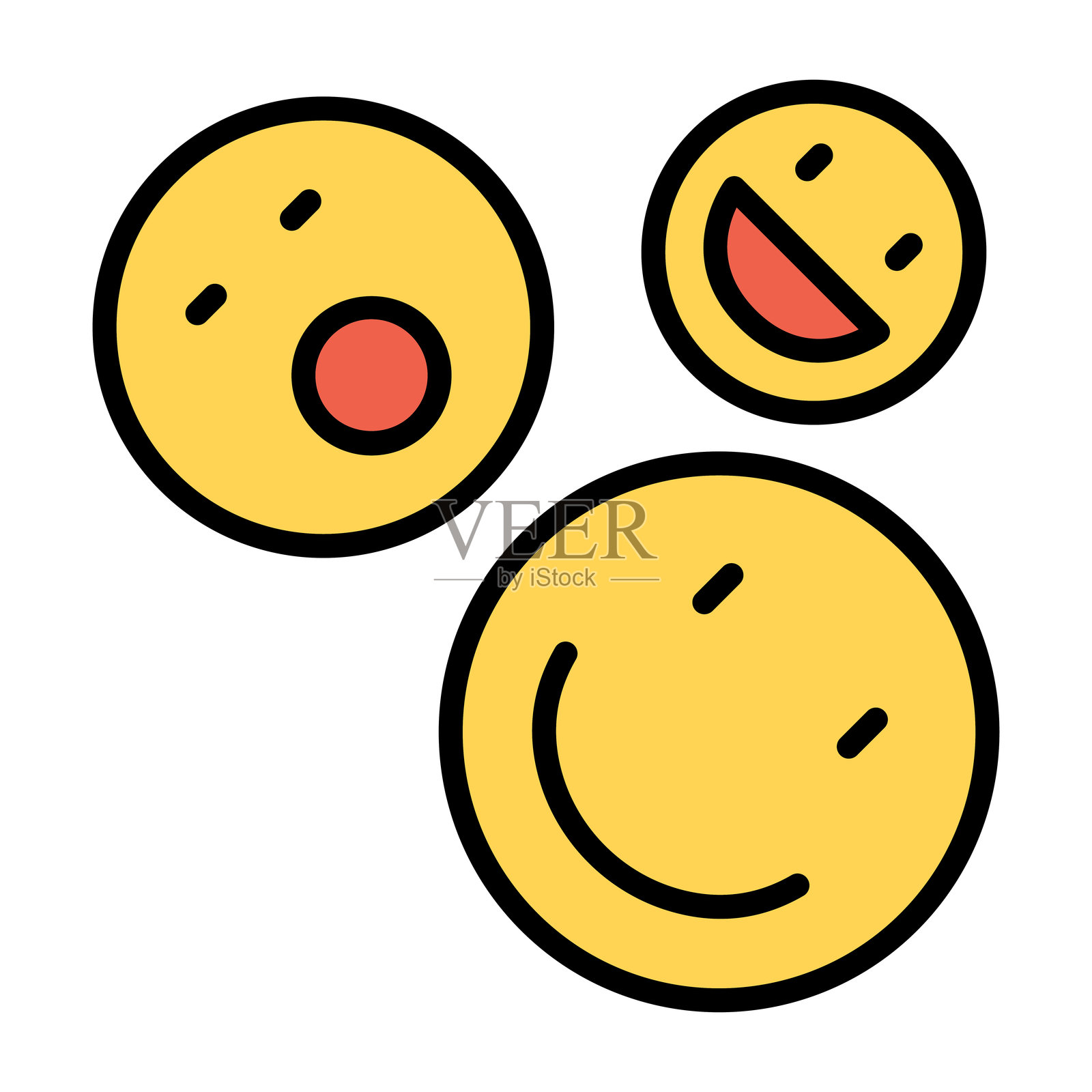 快乐的面孔图标插画图片素材