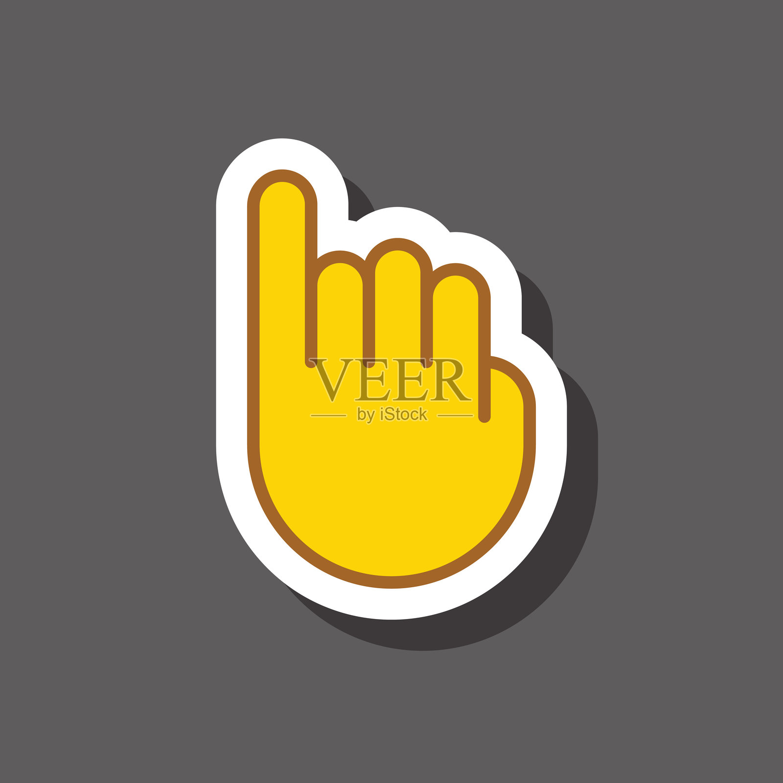 小指手势表情贴纸插画图片素材