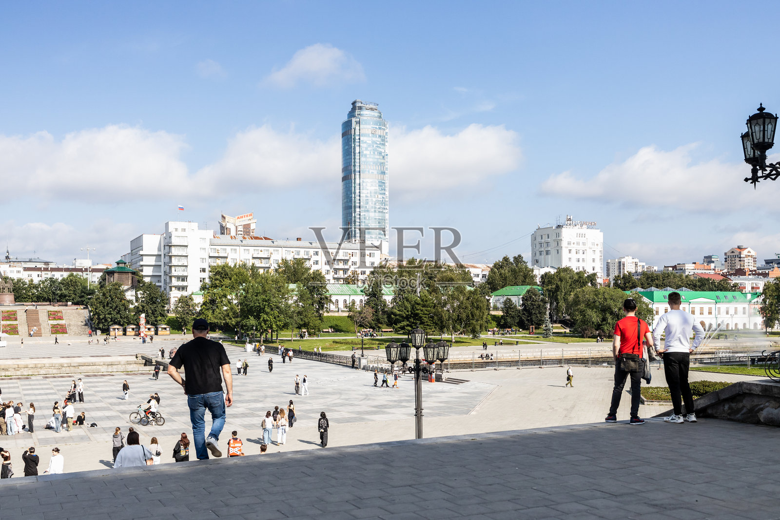 叶卡捷琳堡市历史广场的景观照片摄影图片