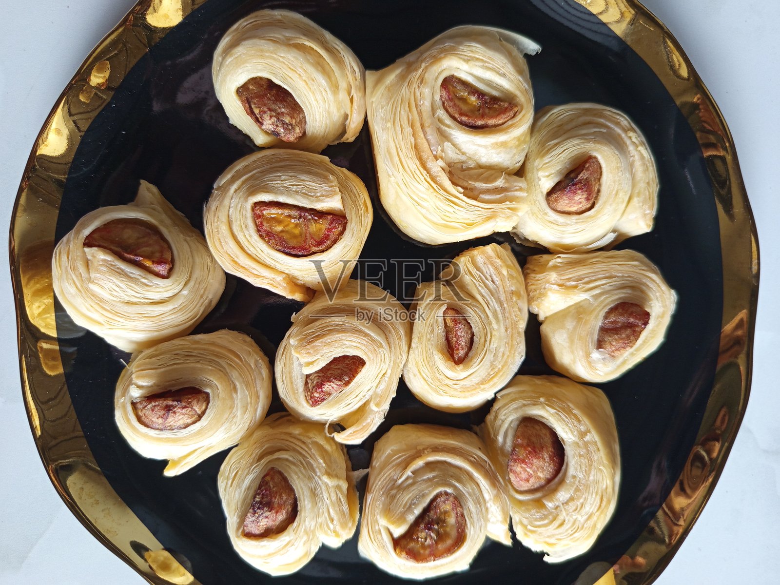 香蕉泡芙 pastry照片摄影图片