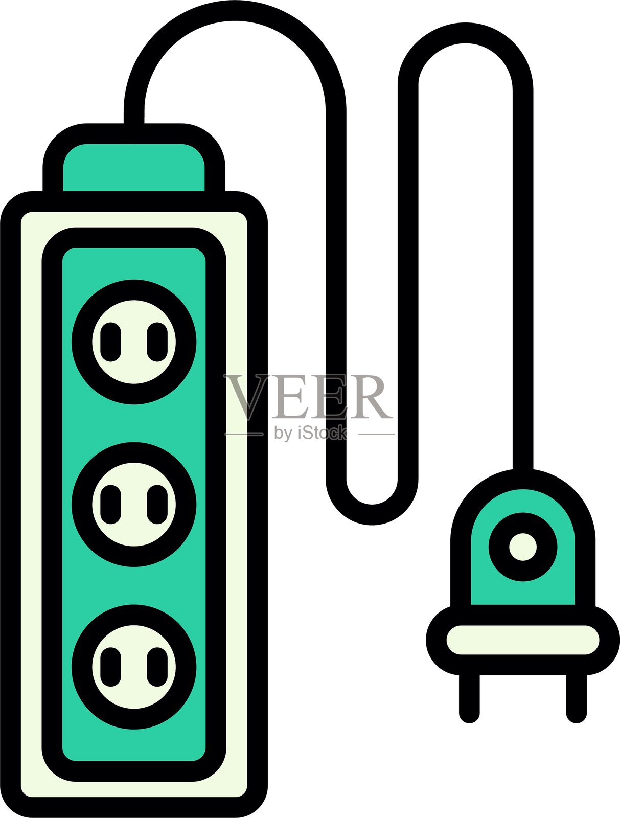 新款插线板图标设计创意插画图片素材