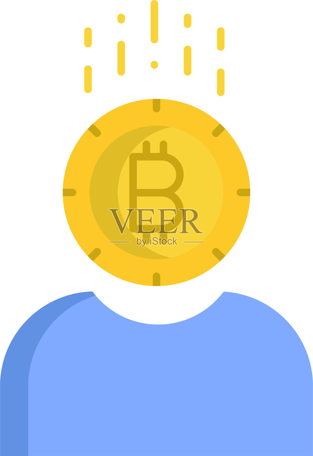 比特币用户扁平图标设计插画图片素材