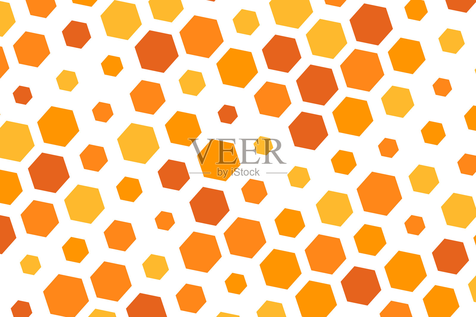 六边形蜂窝图案，卡通蜜蜂。矢量插图，几何纹理。邀请函、卡片设计模板。涂鸦风格。带有留白的背景。插画图片素材