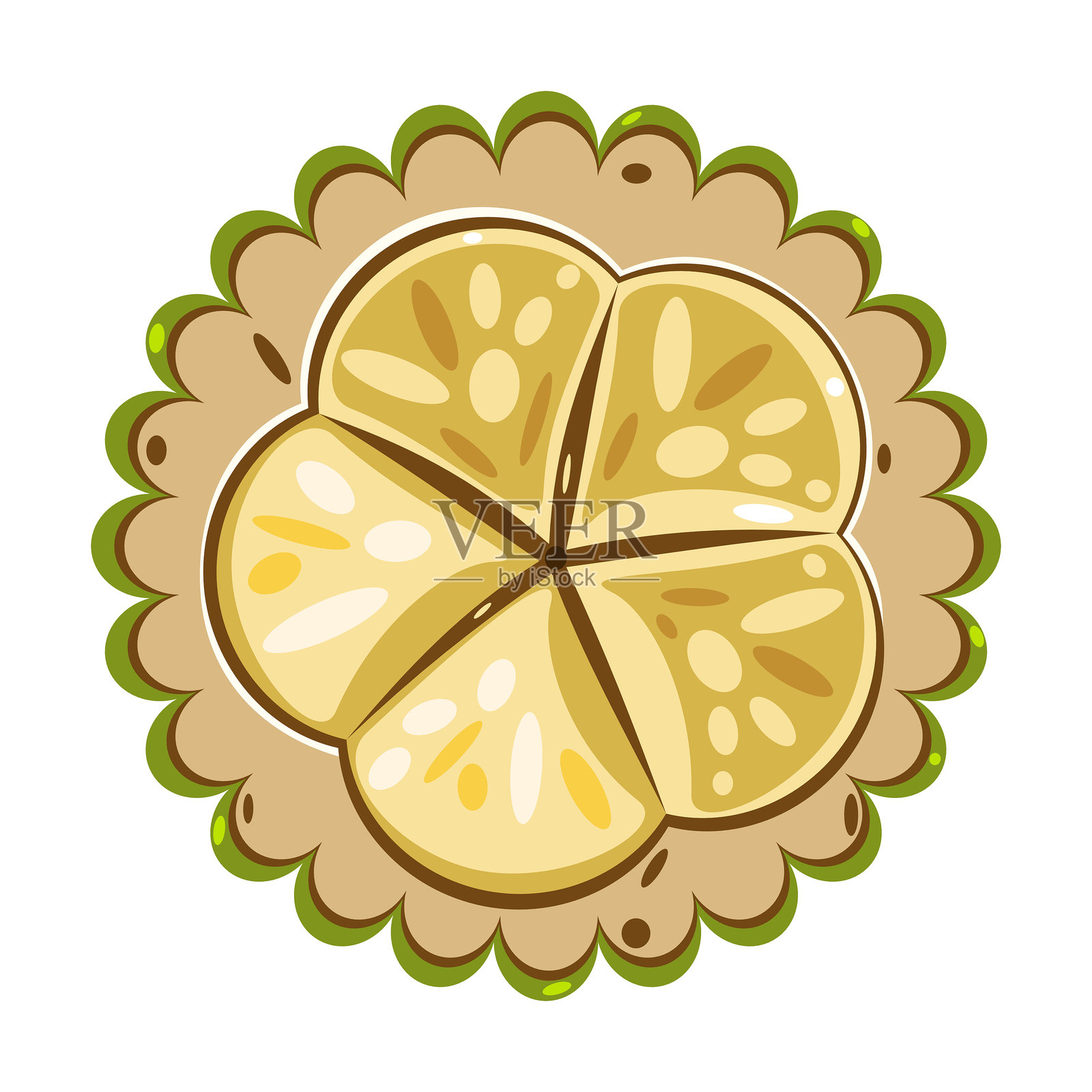 莫坎博切片热带水果矢量插图插画图片素材