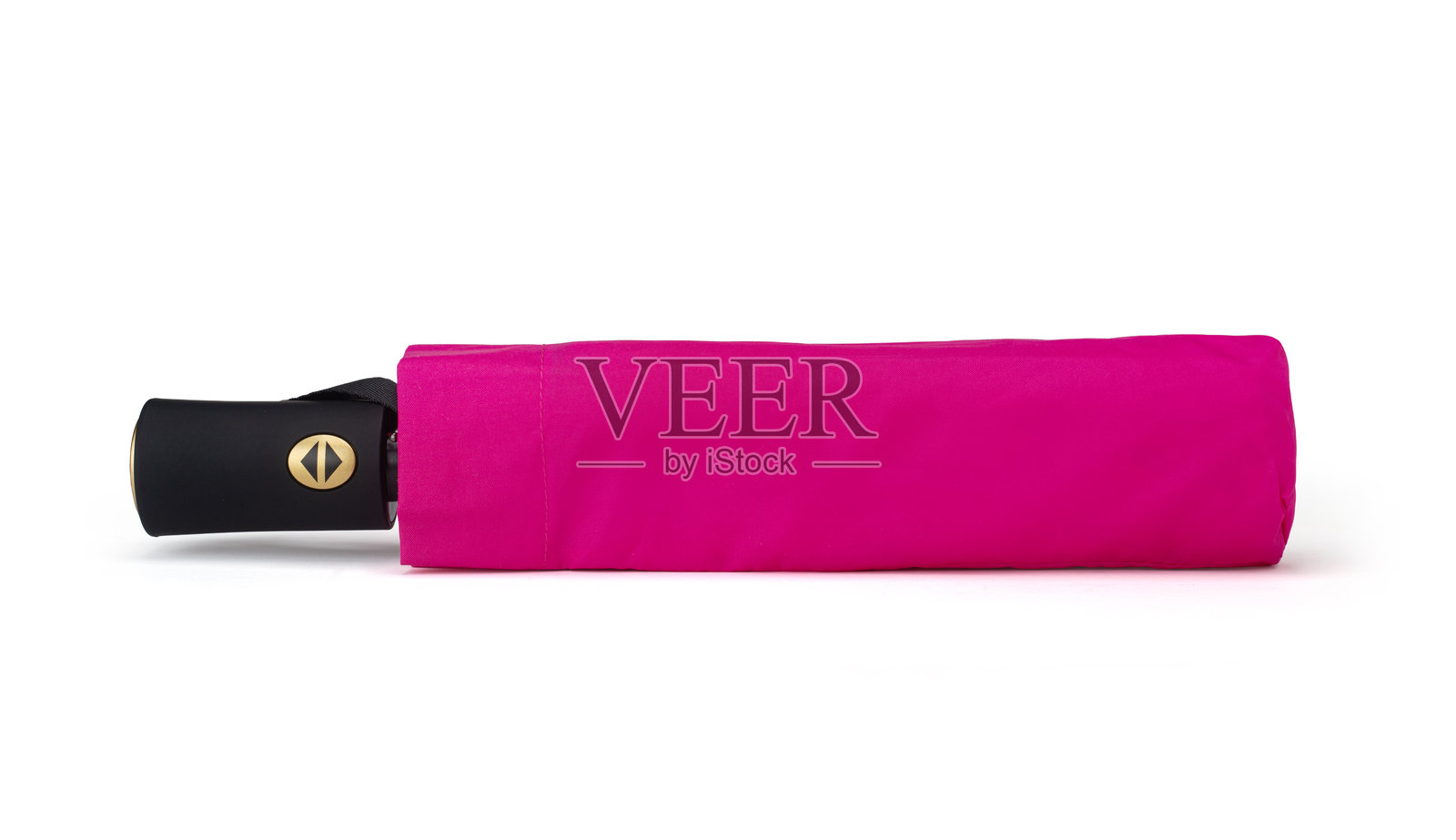 粉色可折叠小伞，孤立在白色背景上。照片摄影图片