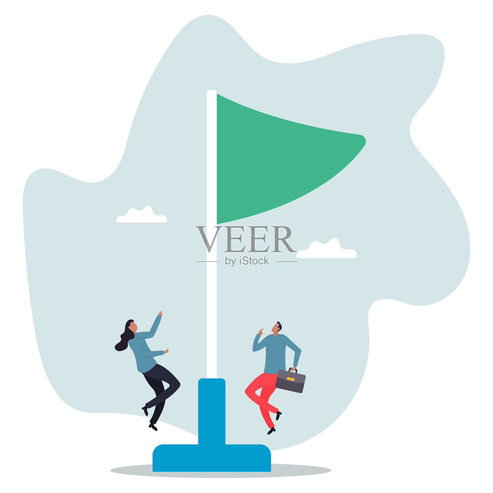 关于一个男人及其生活的红色警报，提醒注意商业或经济灾难的建议、通知或警告。插画图片素材