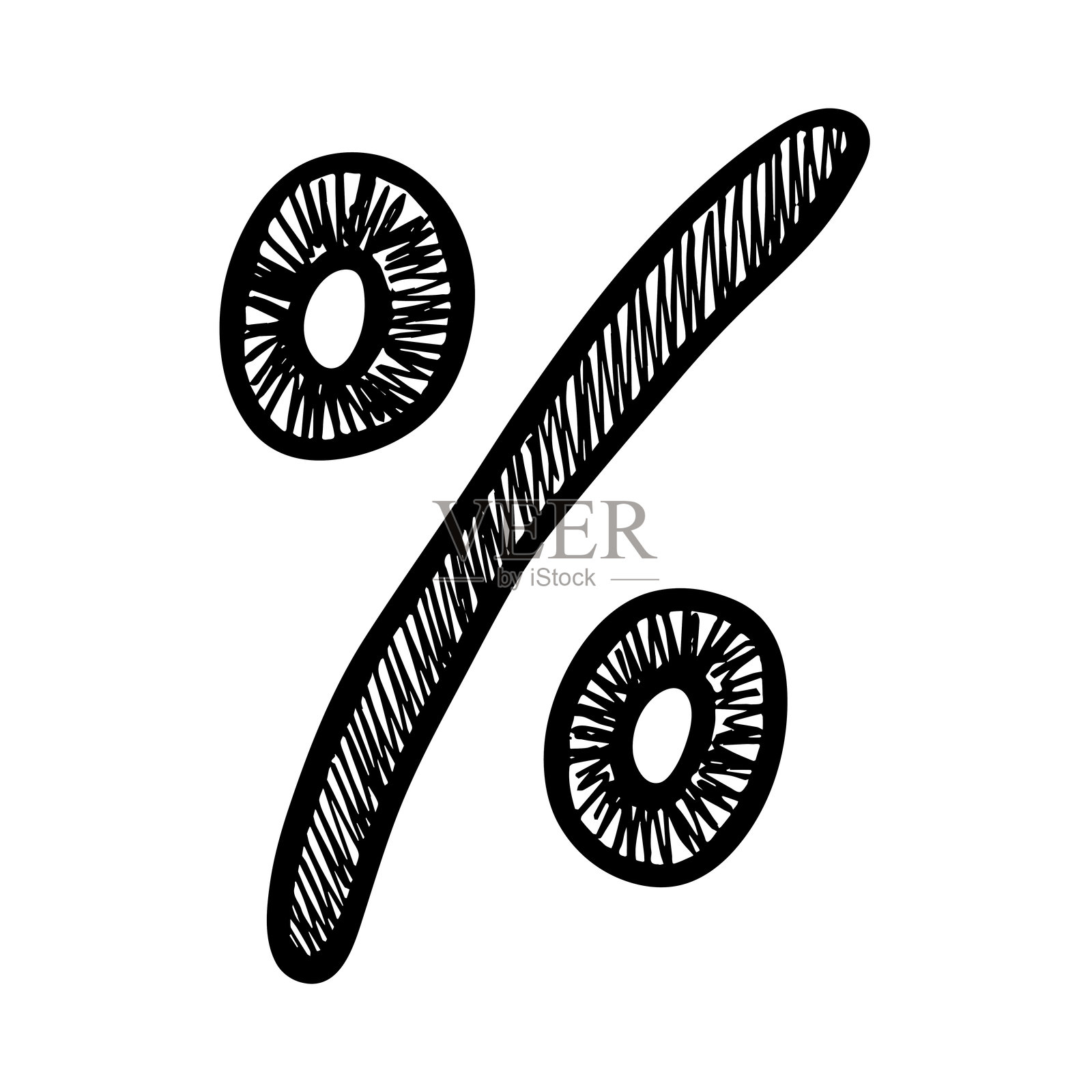手绘的百分号符号插画图片素材
