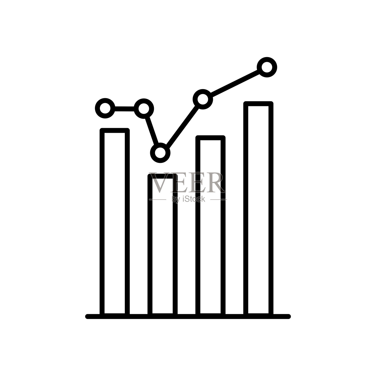 显示财务成功和市场扩展的商业增长图表插画图片素材