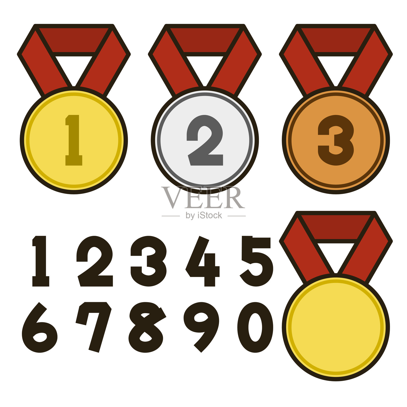 带有排名的奖牌插图插画图片素材