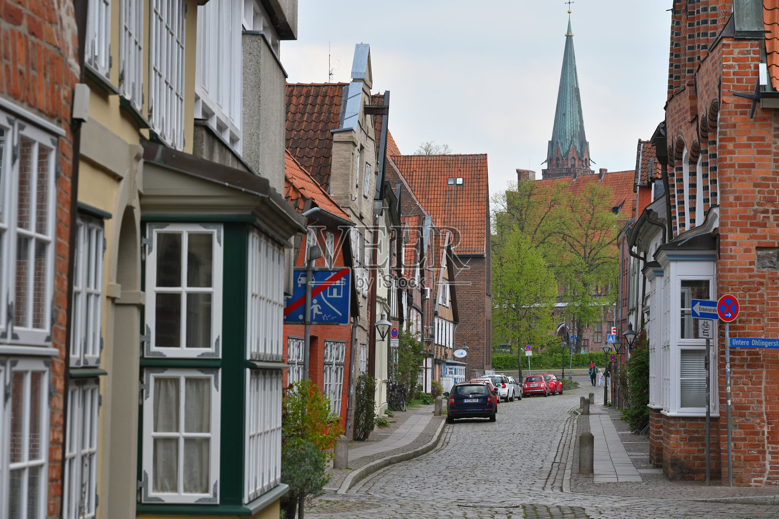 美丽的德国城市——吕讷堡的中世纪建筑照片摄影图片