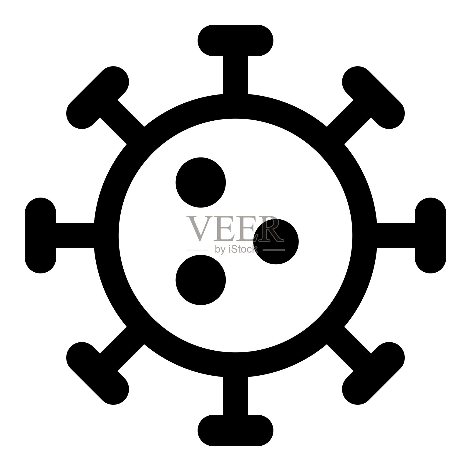 冠状病毒图标。细菌细胞图标。新冠病毒2019图标。病毒图标。插画图片素材