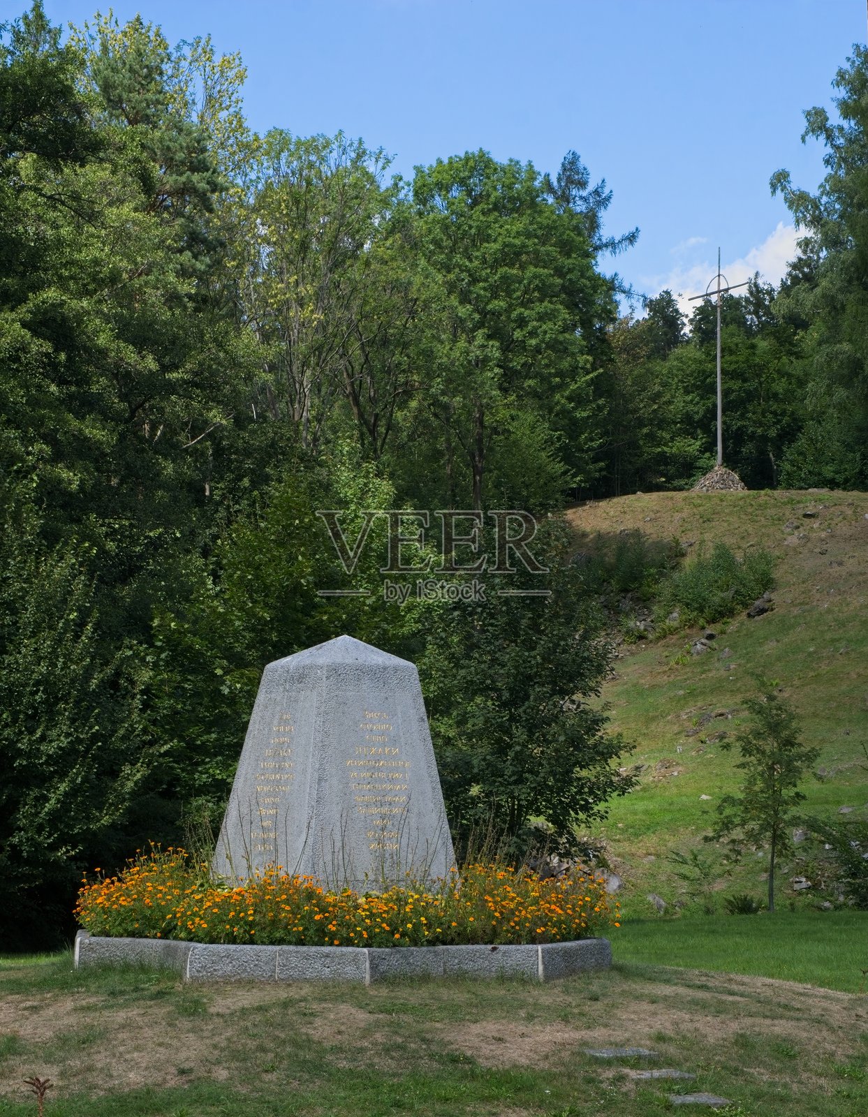 捷克米雷蒂采。莱扎基村被纳粹夷为平地。照片摄影图片