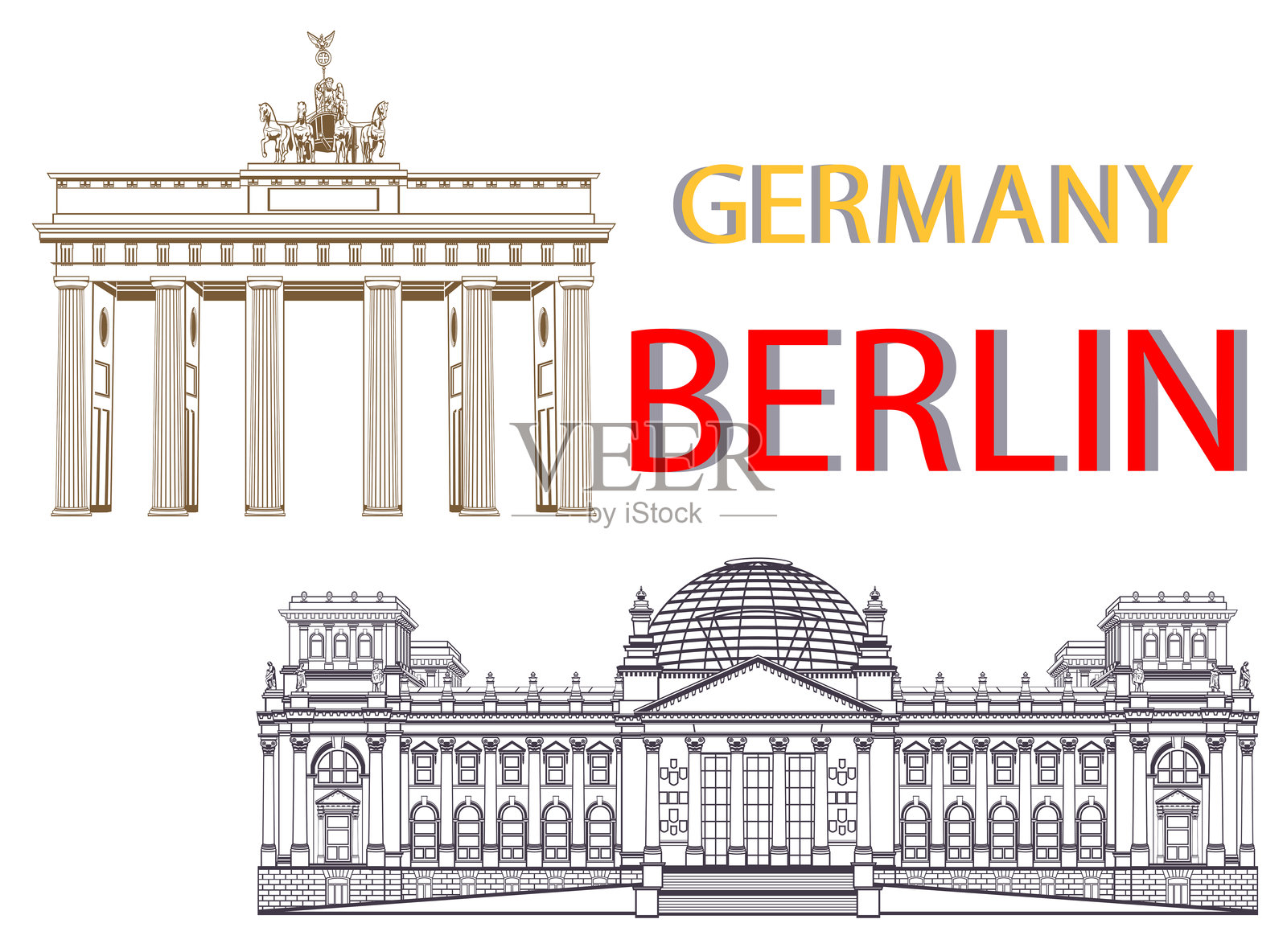 柏林的主要象征插画图片素材