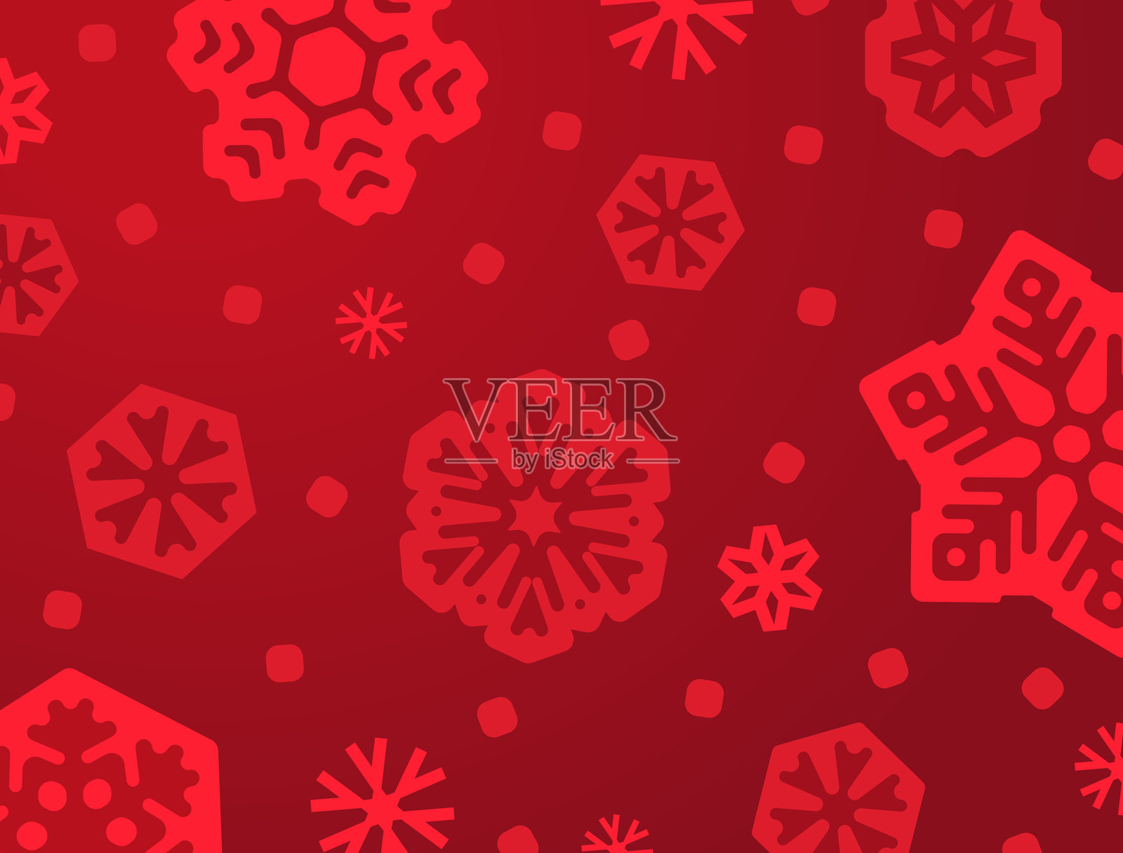 红色假日雪花现代形状纹理抽象图案边框插画图片素材