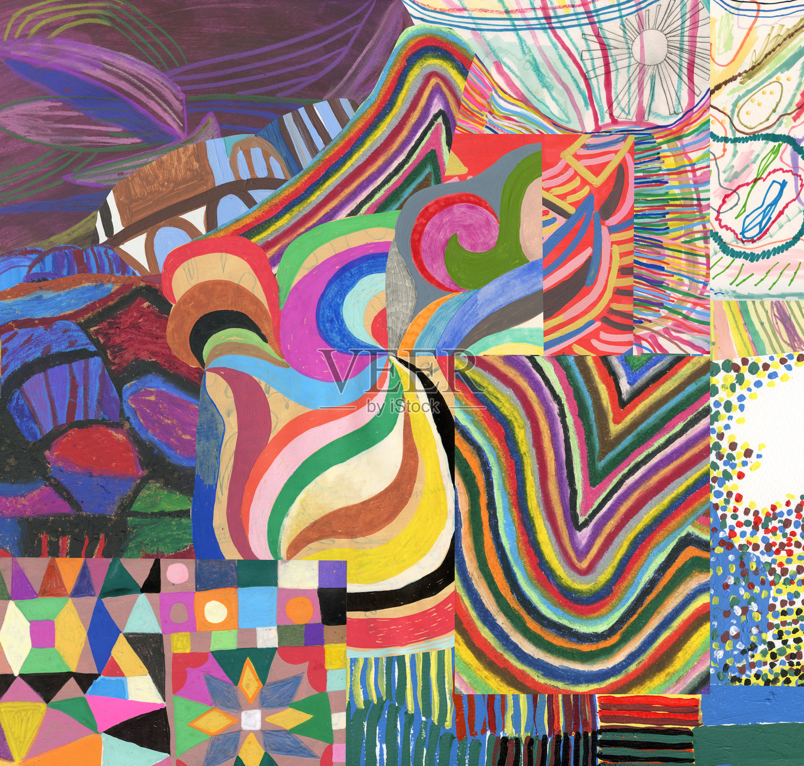 流动性。抽象艺术作品插画图片素材