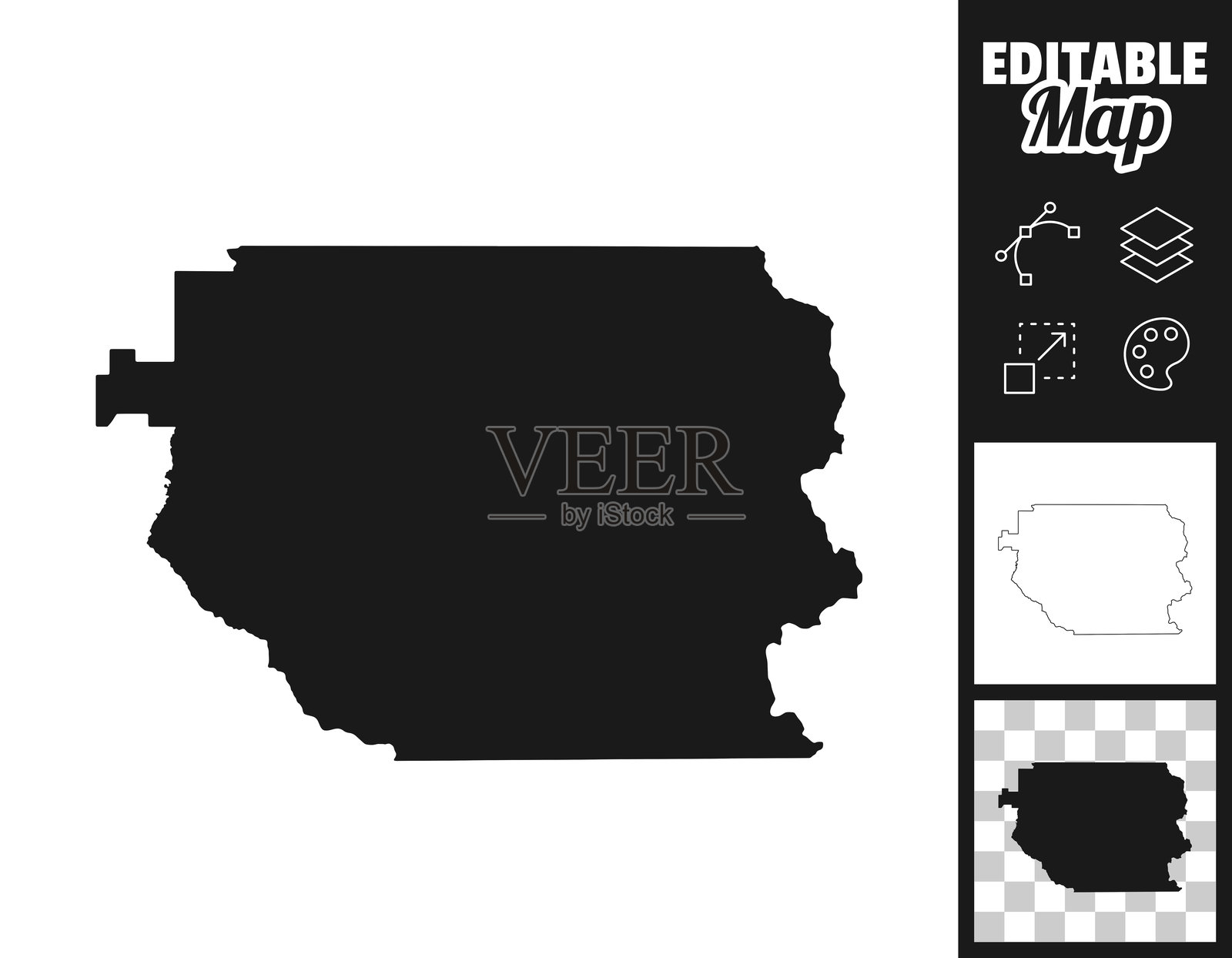 俄勒冈州克拉卡马斯县的设计地图。易于编辑。插画图片素材