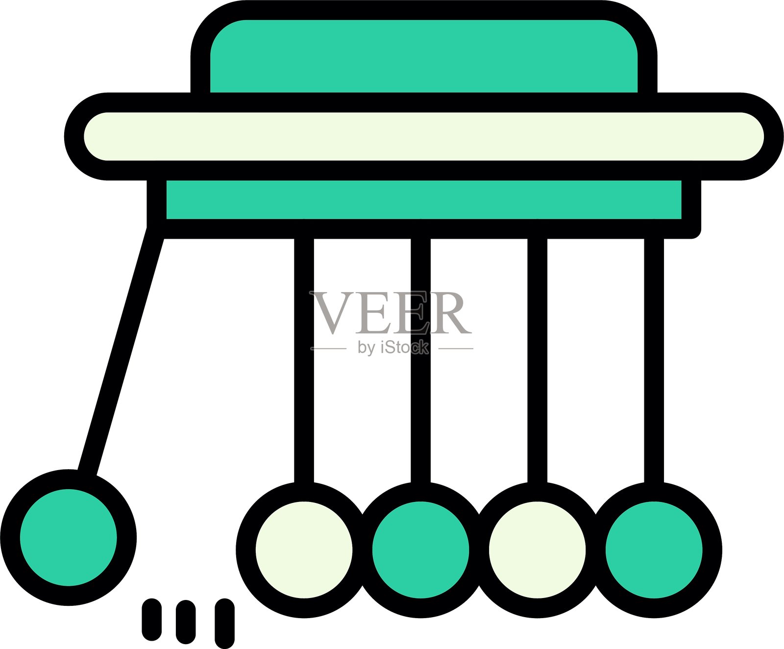 牛顿摆新图标设计创意插画图片素材