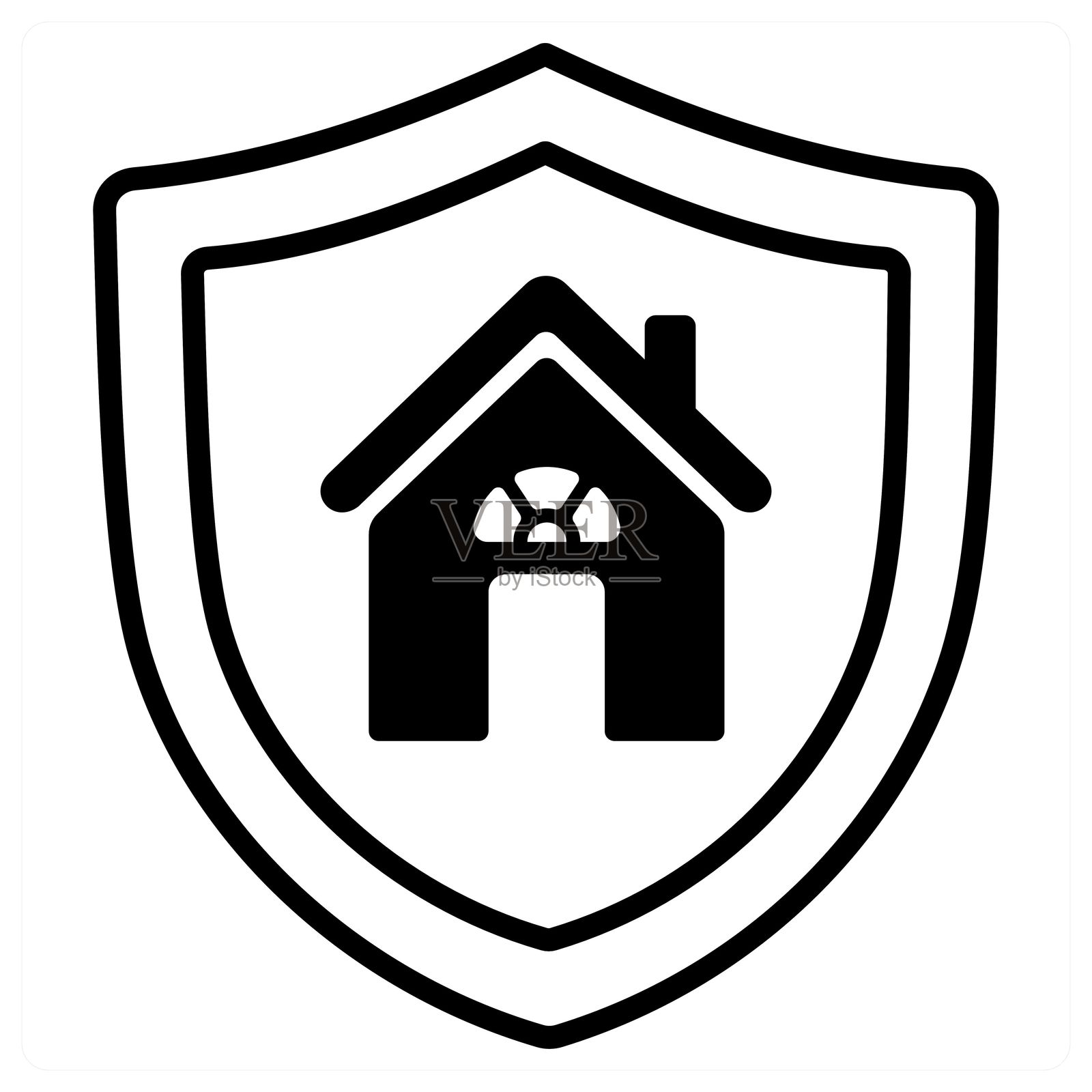 橙色家居保护图标概念插画图片素材