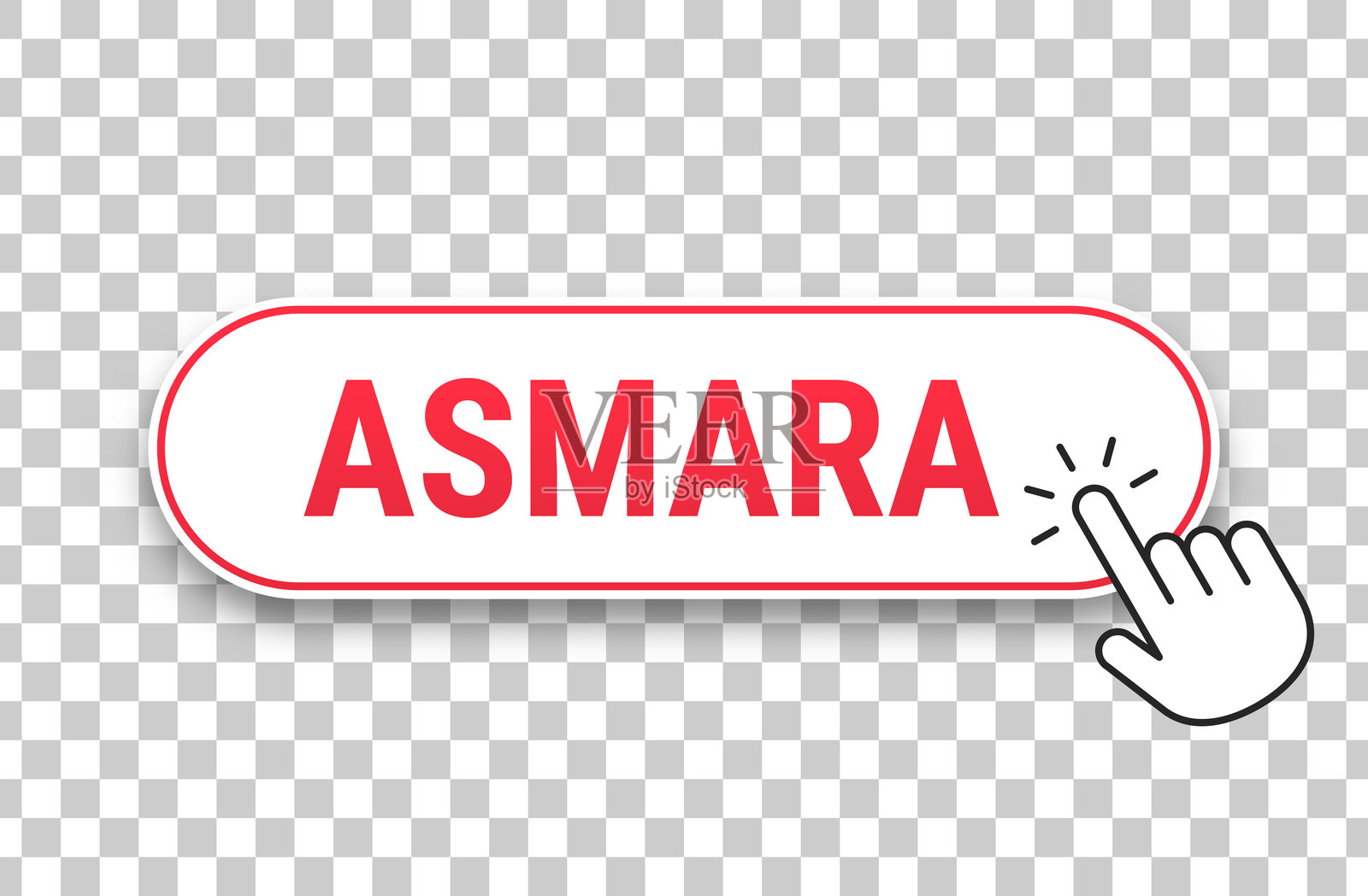 阿斯马拉 - 3D点击网页按钮与空白背景上的手形光标插画图片素材