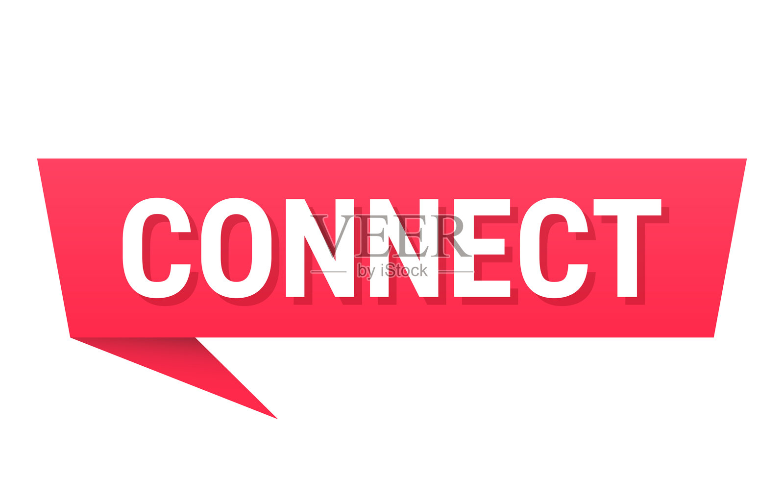 连接 - 红色对话气泡在空白背景上插画图片素材