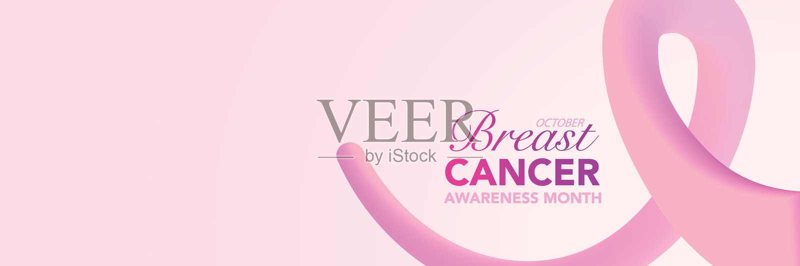 乳腺癌意识月（BCAM）横幅每年十月都会被观察，以提高对该疾病的认识，并为其原因、预防、诊断、治疗和治愈的研究筹集资金。插画图片素材