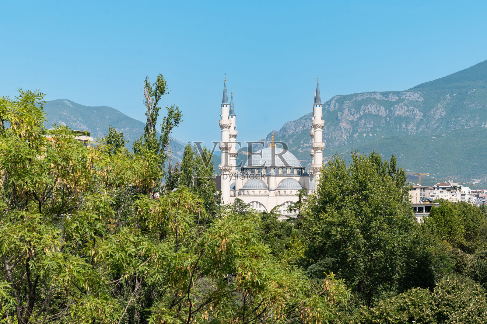 地拉那清真寺照片摄影图片