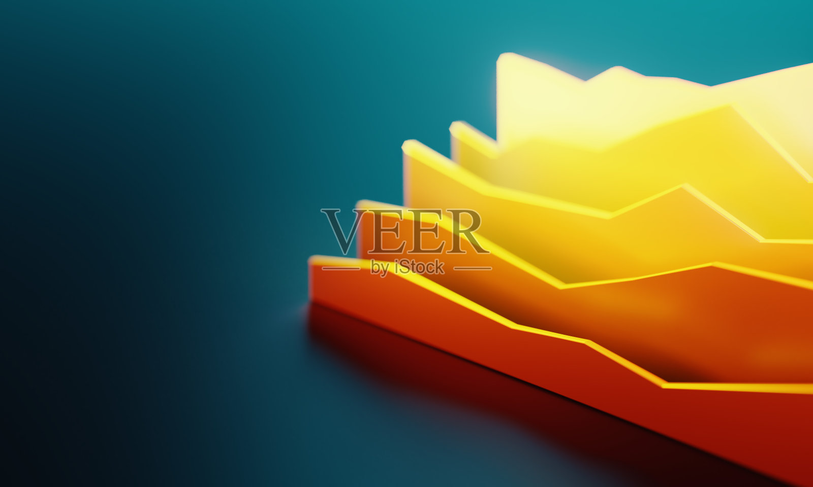 深蓝色背景上的橙色图表——大数据金融与股市概念照片摄影图片