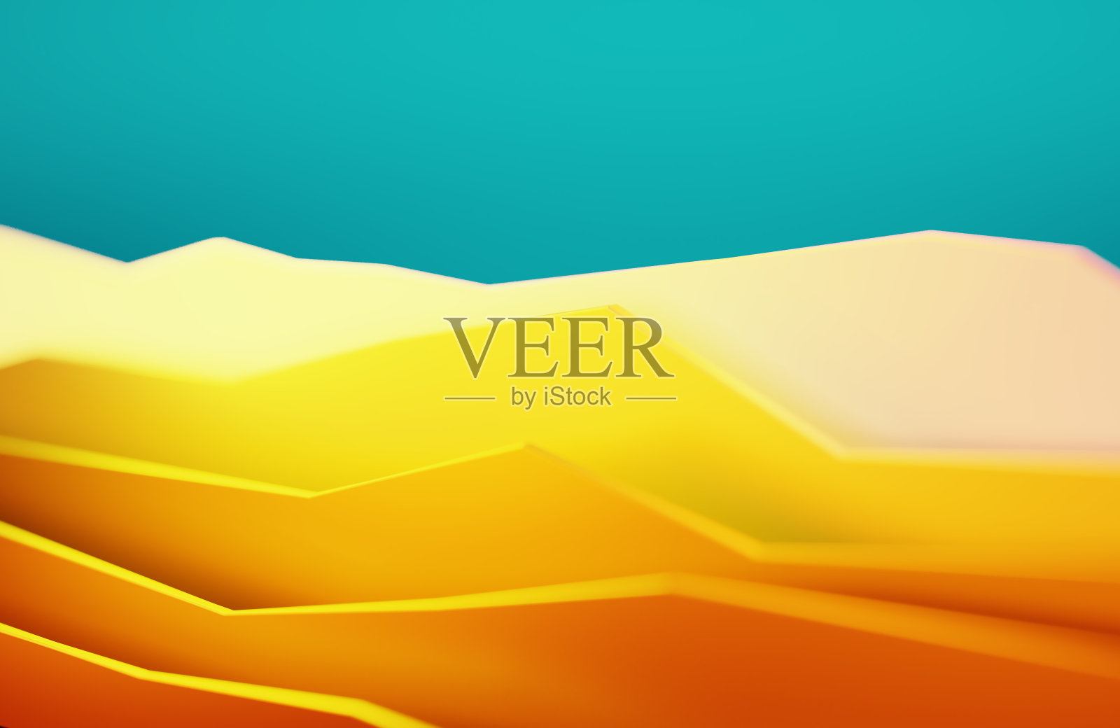 橙色图表在绿松石背景上 - 大数据金融与股市概念照片摄影图片