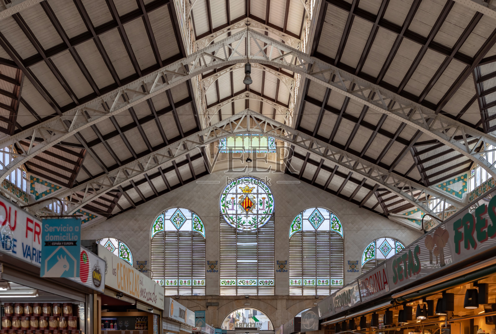 瓦伦西亚中央市场内部照片摄影图片