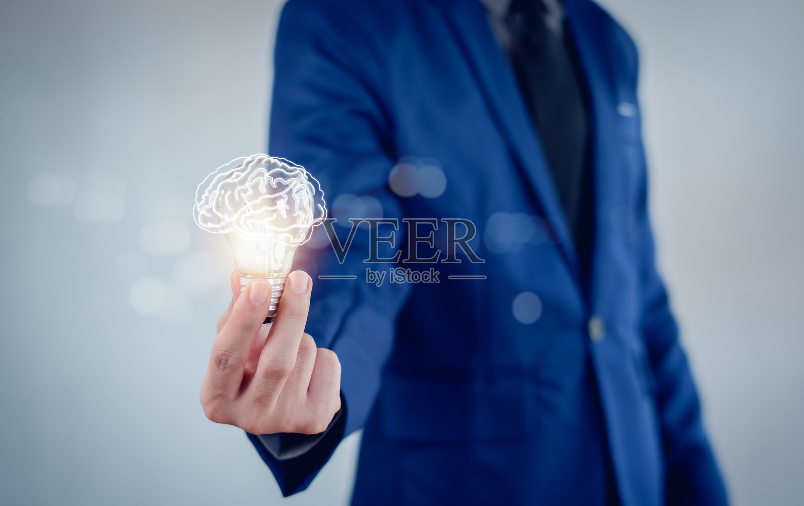 创意思维过程与心理学，思维概念。机器学习与人工智能。大脑神经系统概念。照片摄影图片