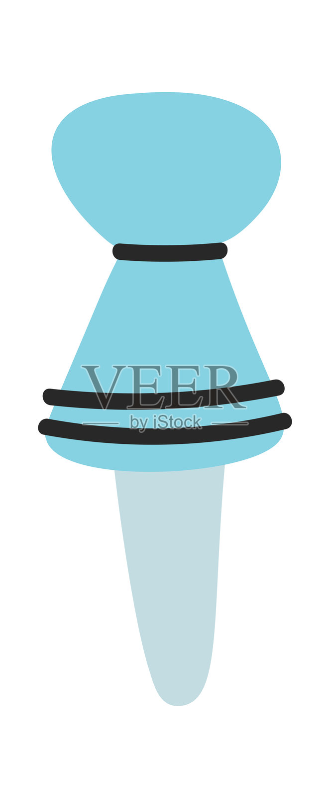 手绘蓝色尖头图钉插画图片素材