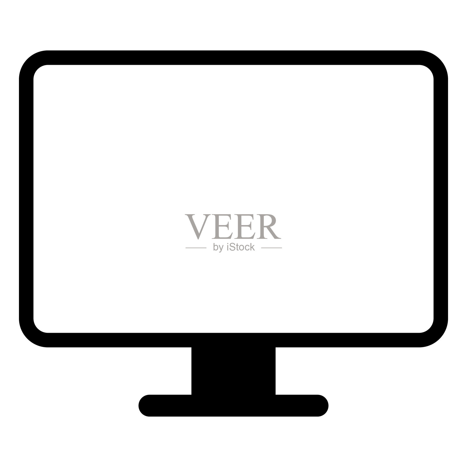 液晶电视显示器。电脑显示器在白色背景上独立展示。插画图片素材