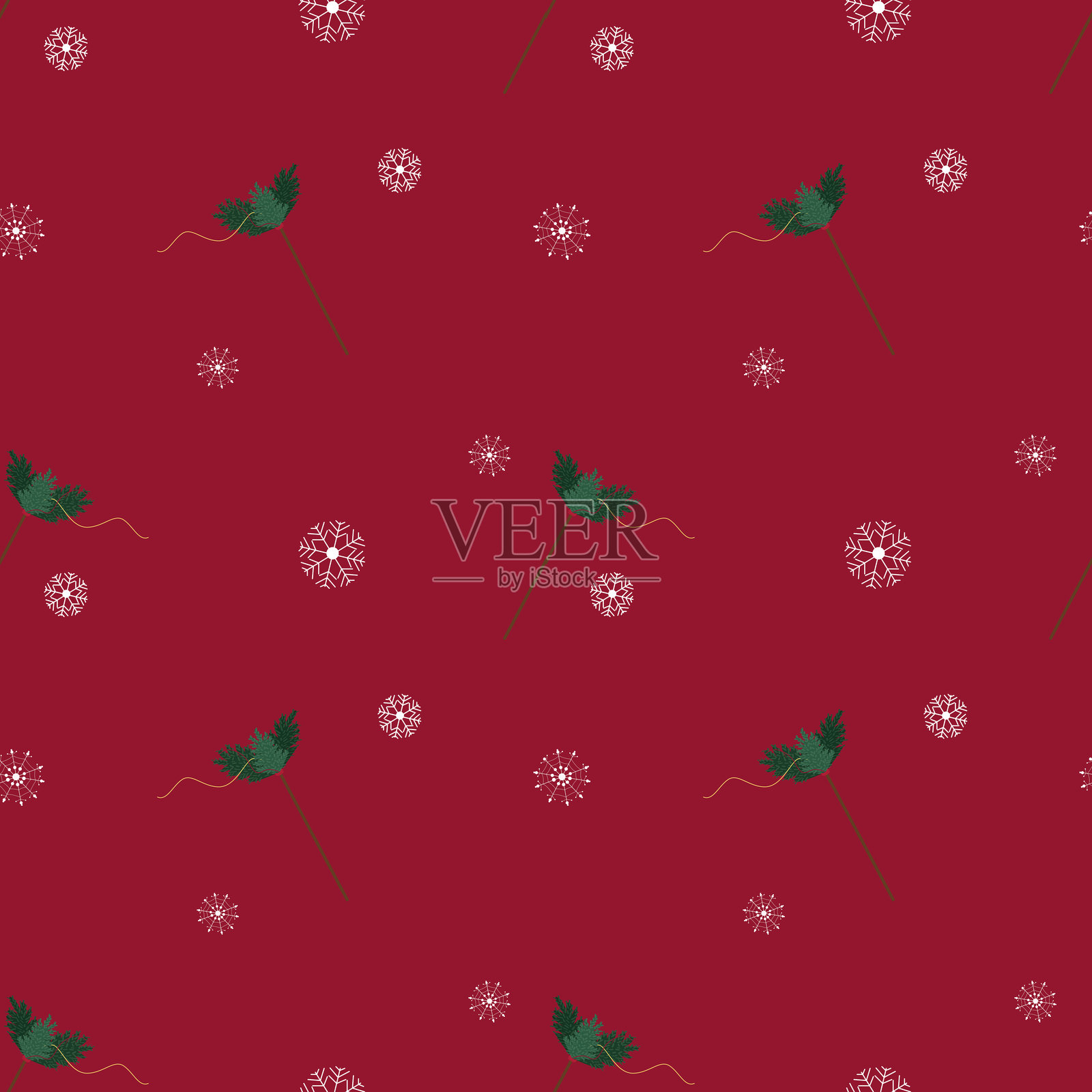 无缝的圣诞节和新年图案插画图片素材