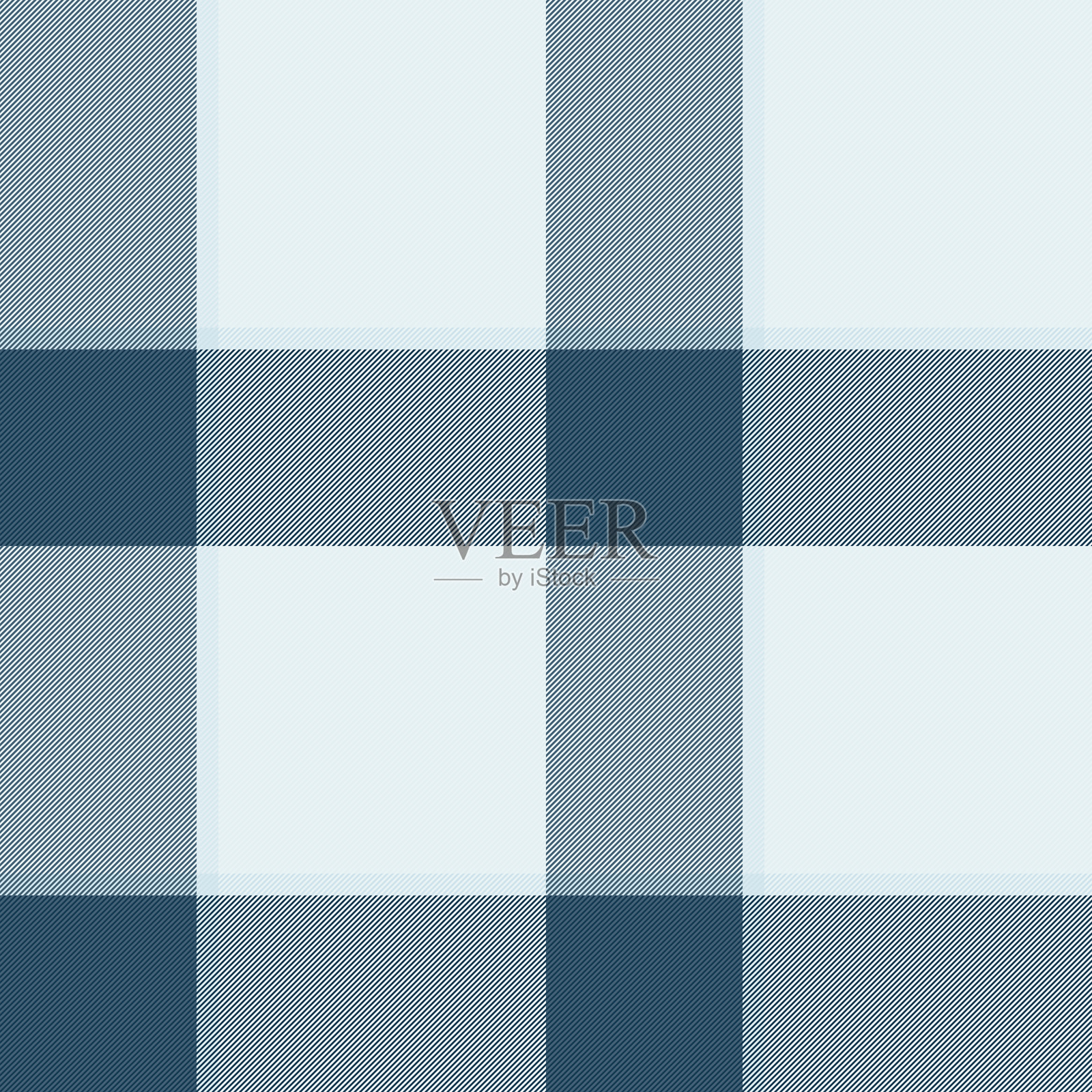 无缝格纹网布，羽绒面料的苏格兰格子。青色和柔和雪色的特写矢量背景纹理图案。插画图片素材