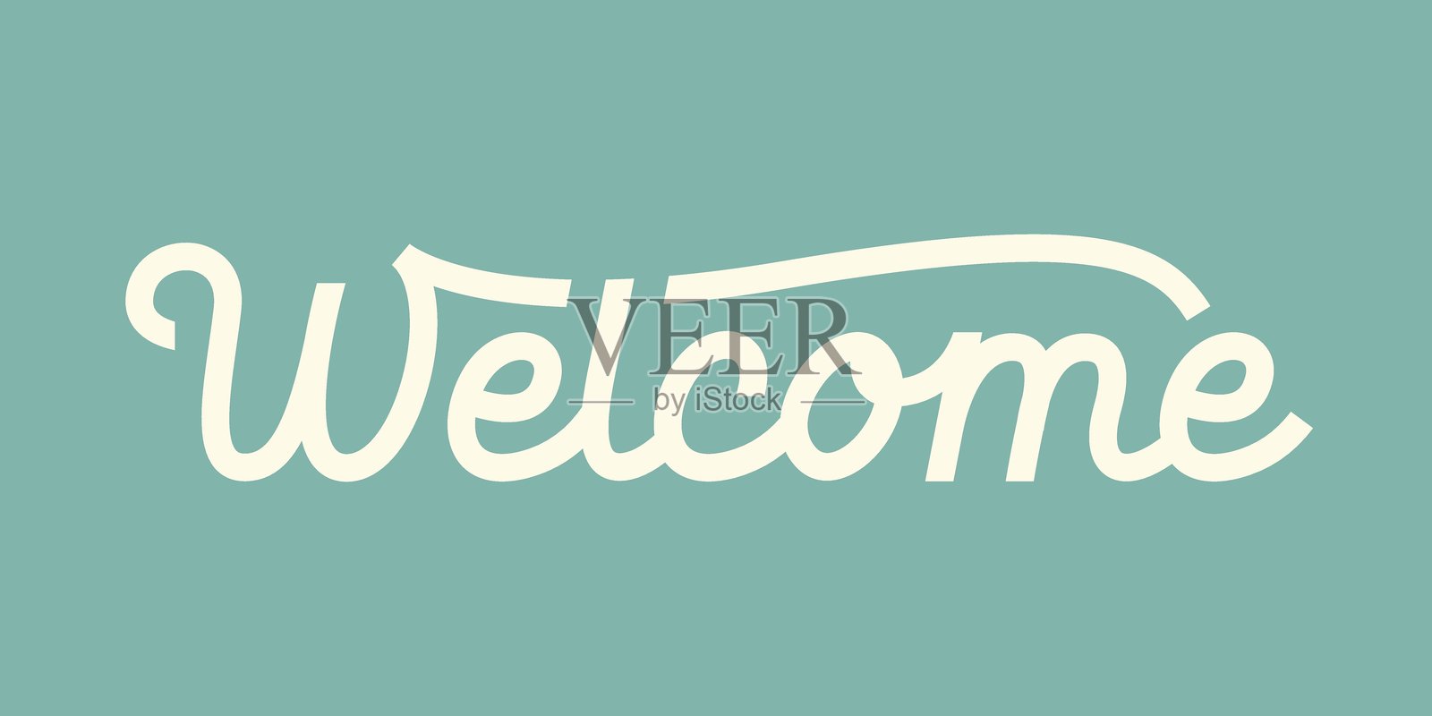 欢迎。手绘书法标志。欢迎，手写字母。插画图片素材