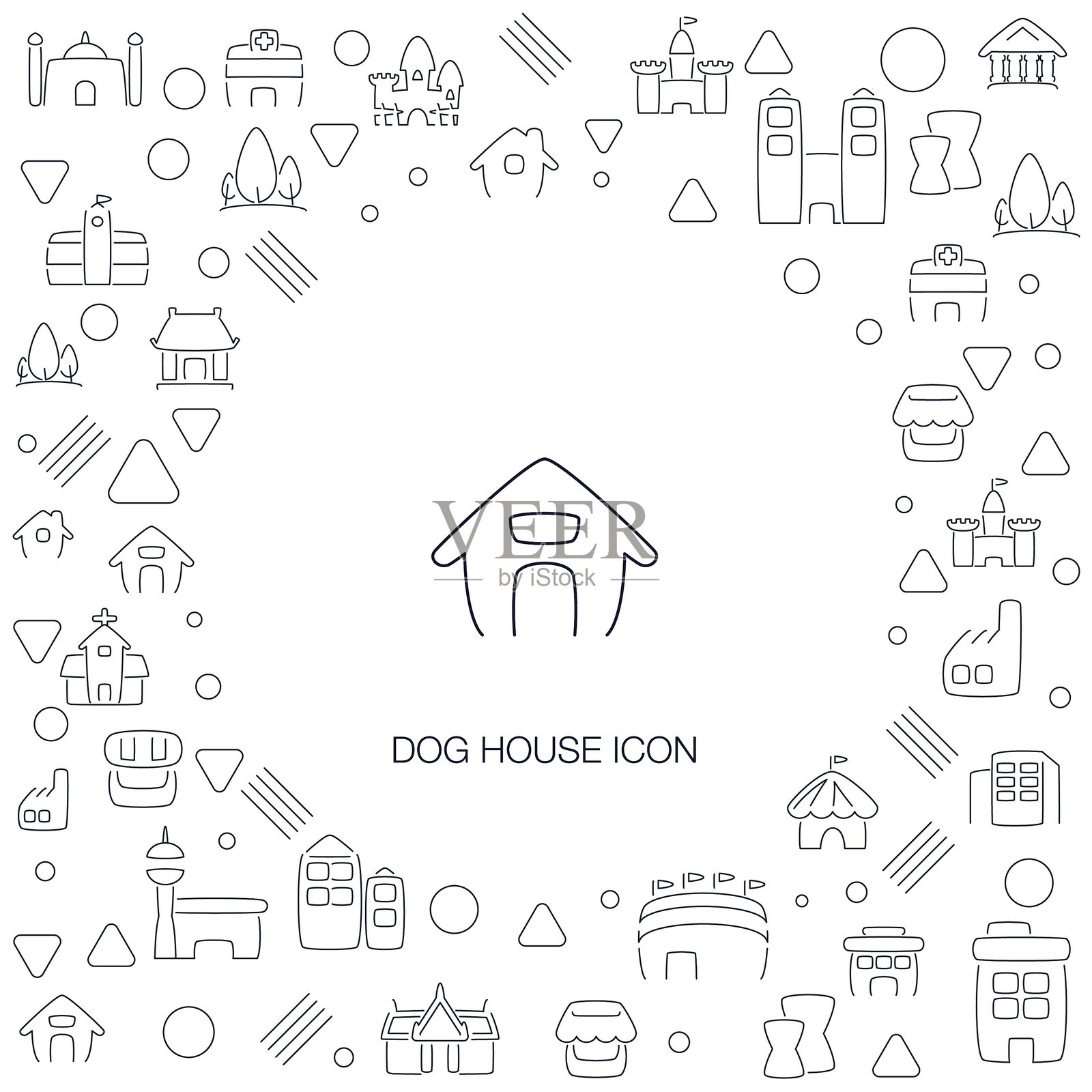 狗屋图标插画图片素材