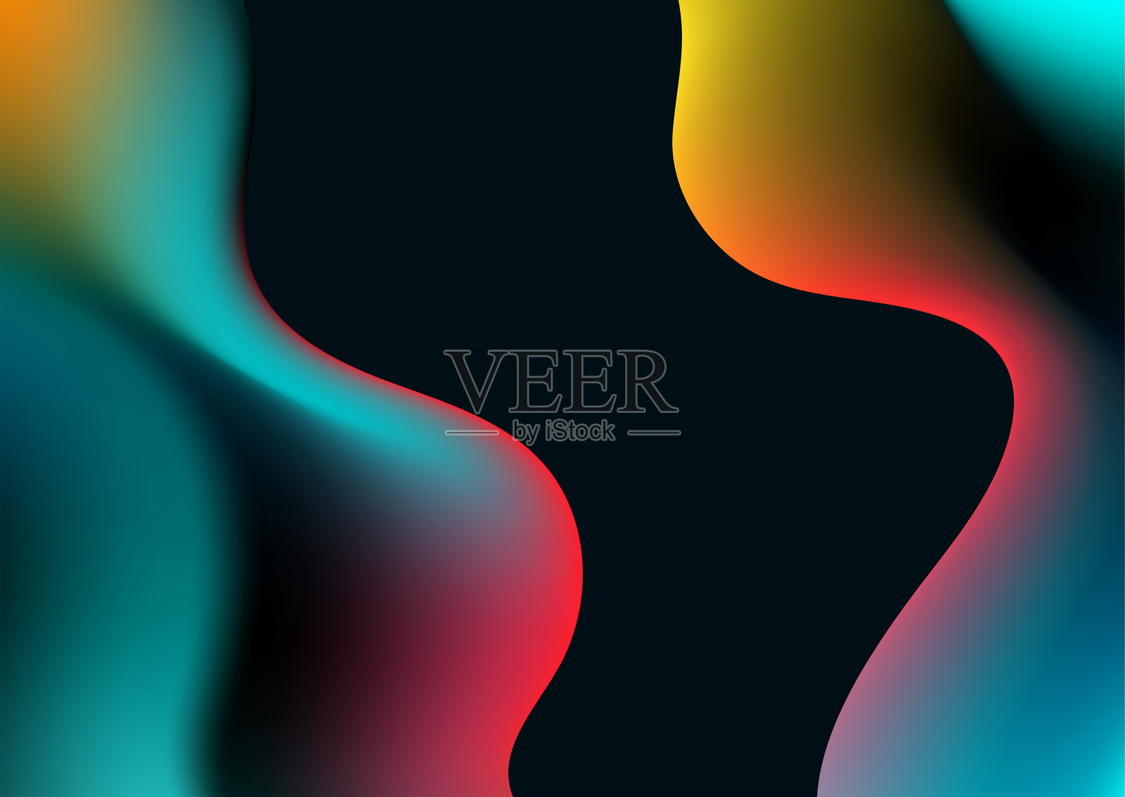 抽象的彩色液体波浪渐变未来背景插画图片素材