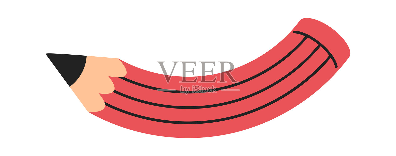 灵活的铅笔手绘形式插画图片素材