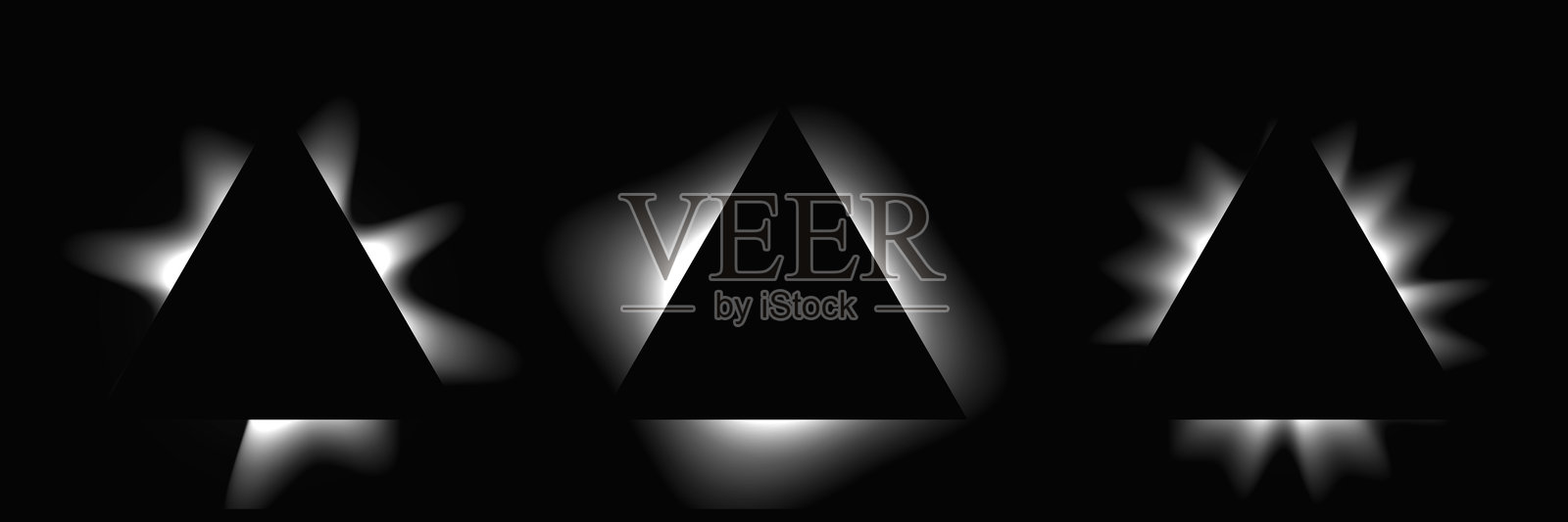 三角形发光框架套装插画图片素材