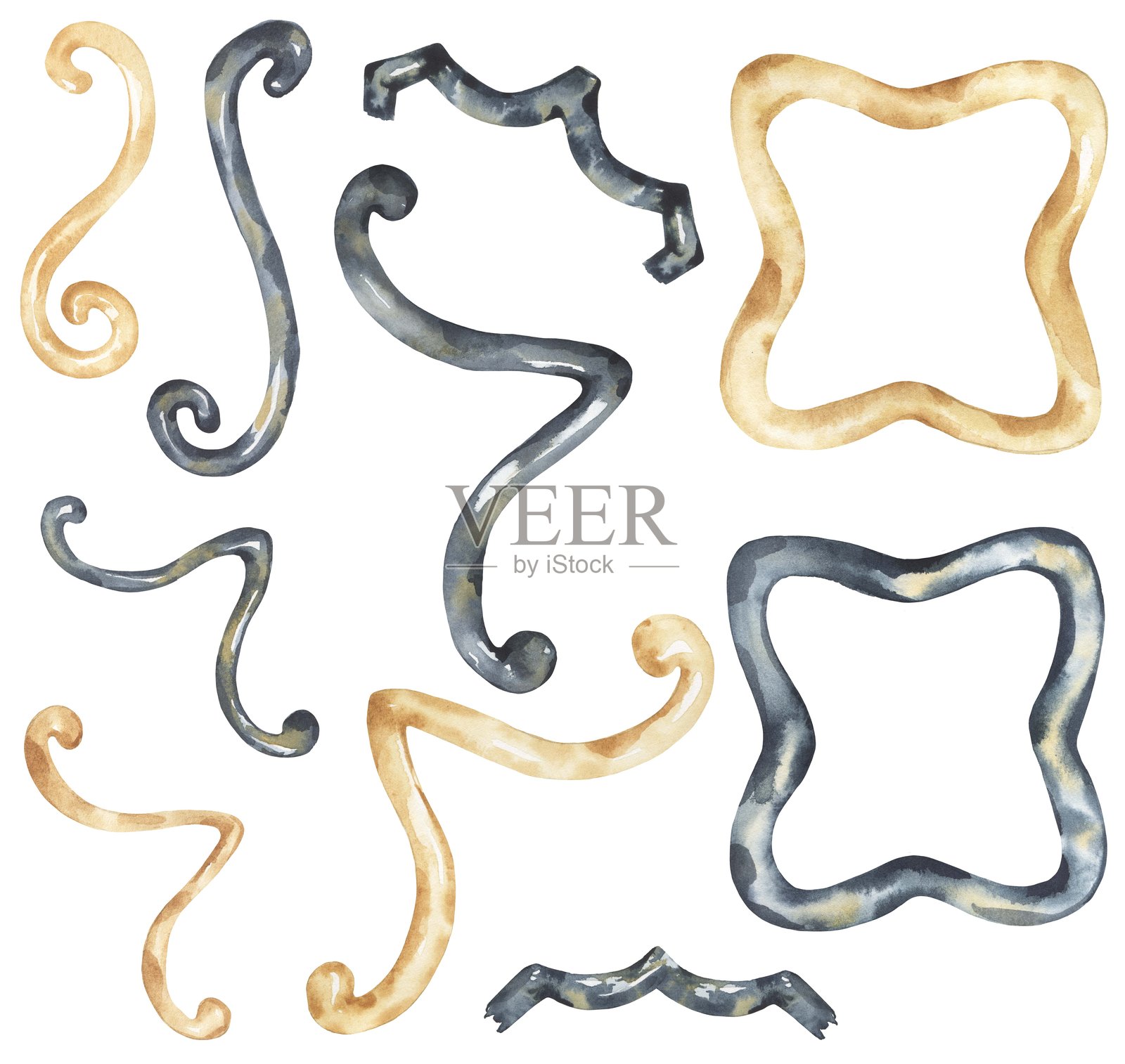 水彩花卉图案插画集插画图片素材