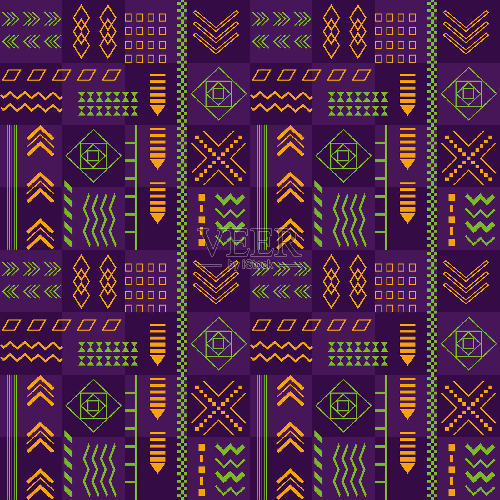 无缝几何拼贴图案插画图片素材