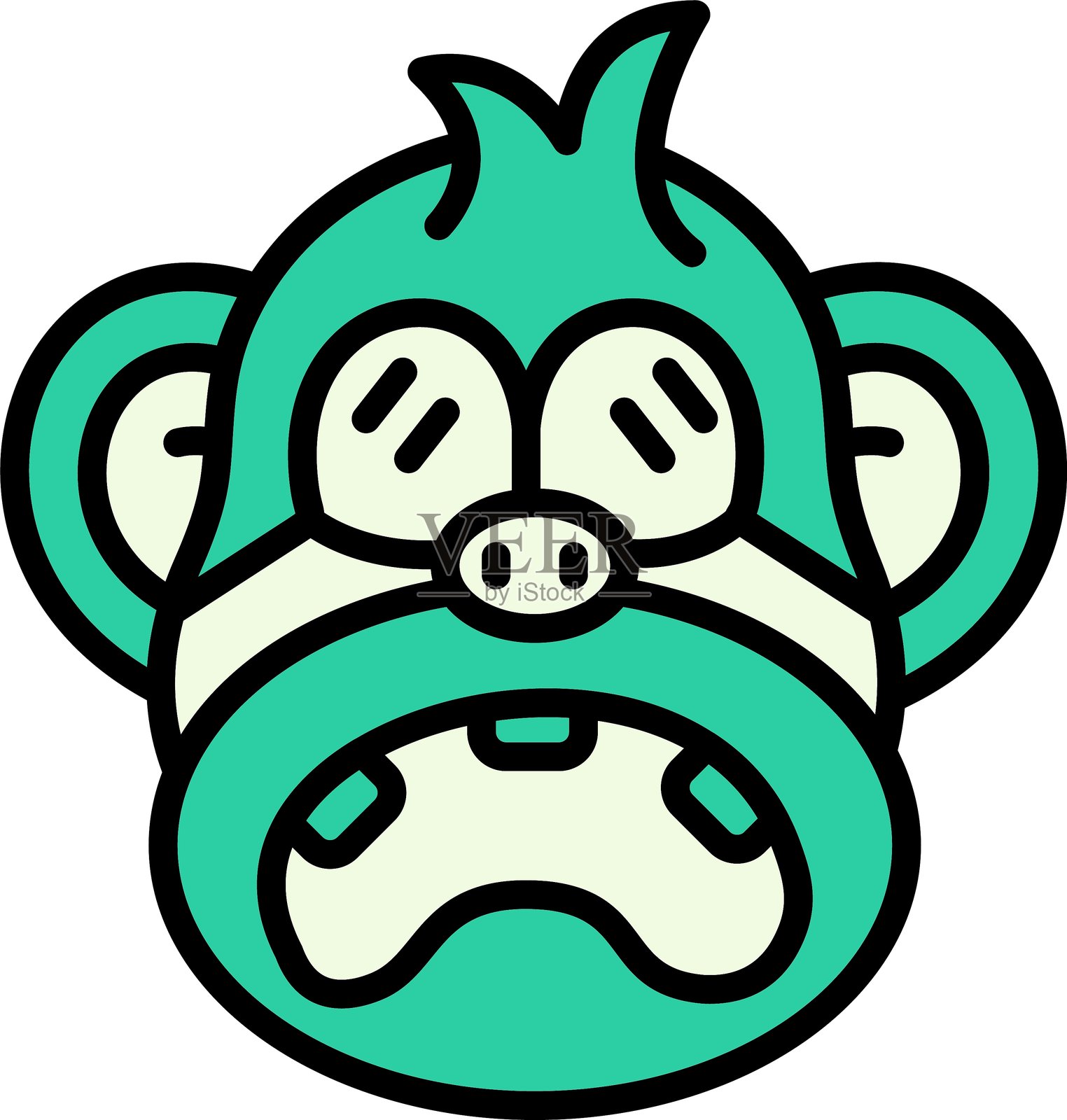 受惊吓的猿猴新图标设计创意插画图片素材