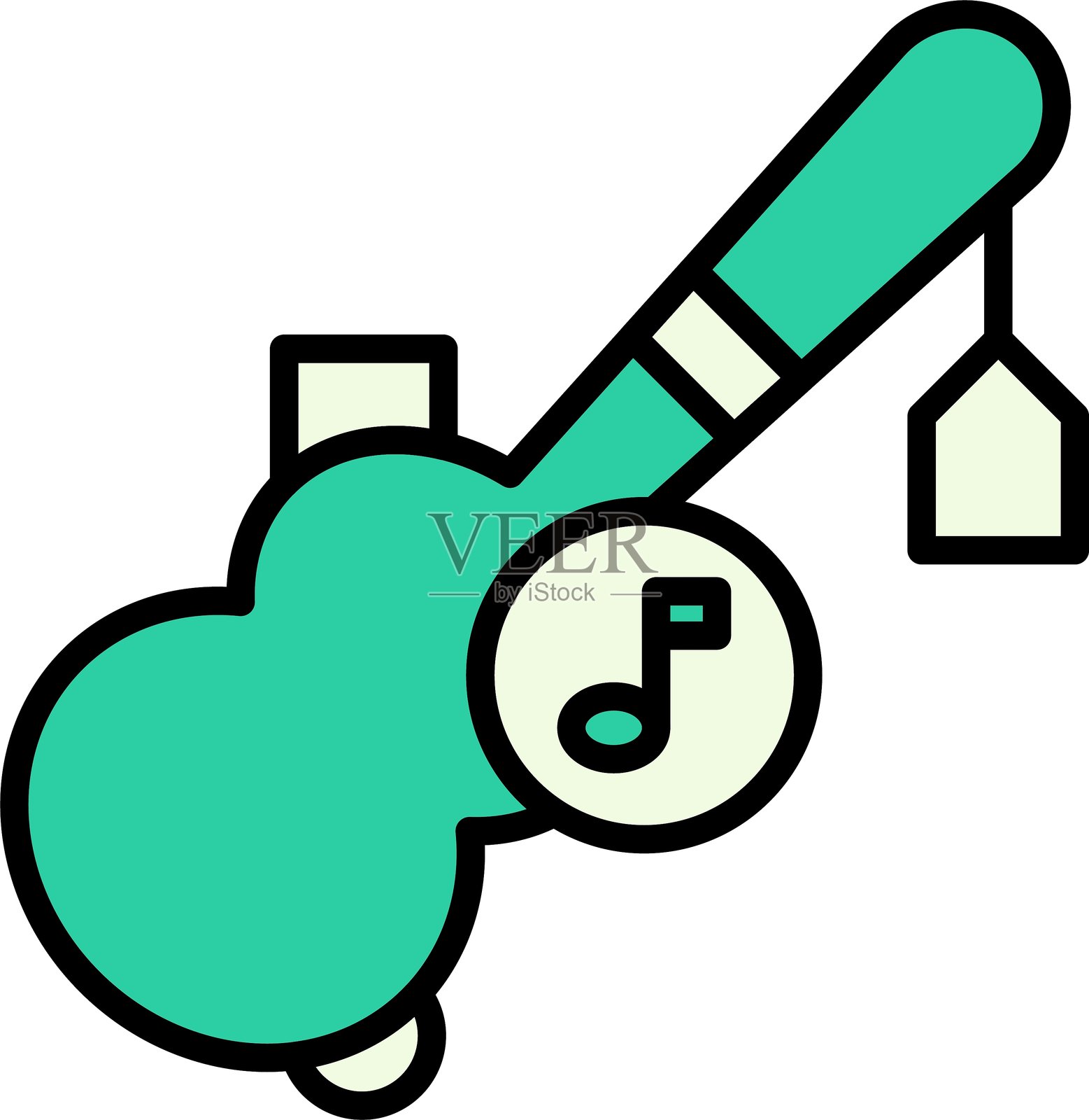 吉他琴盒新图标设计创意插画图片素材