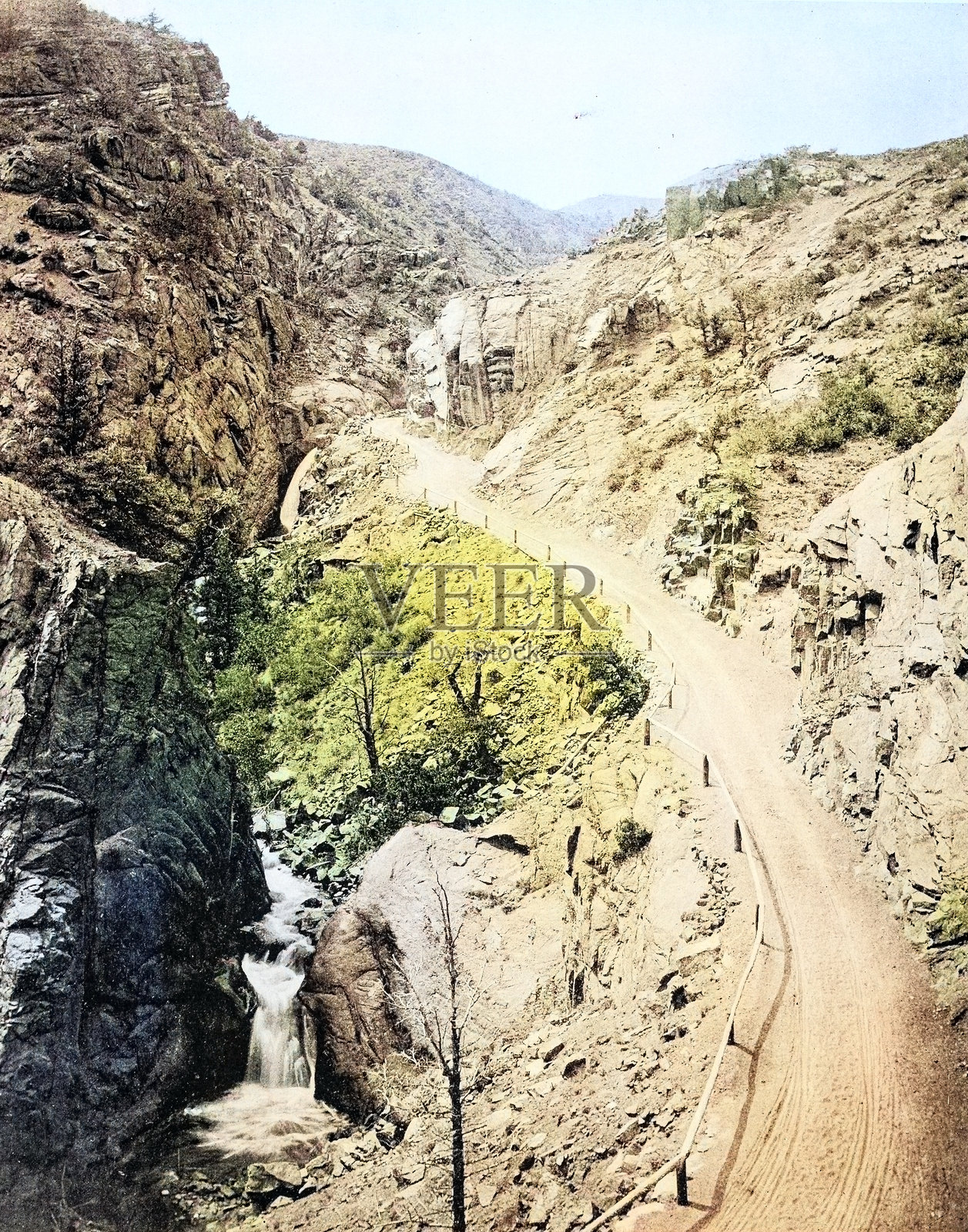 老照片：尤特山口插画图片素材