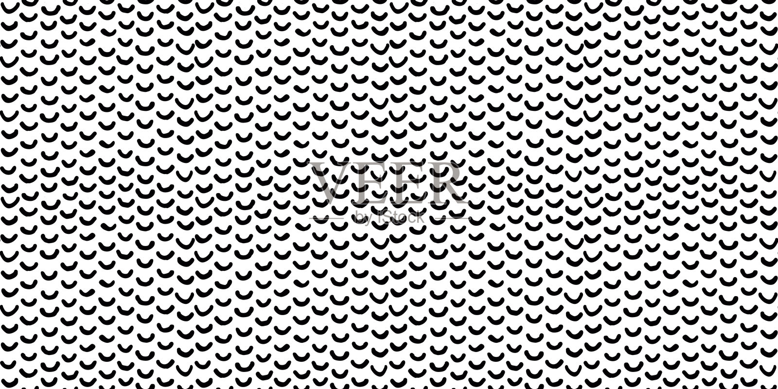 黑白鱼鳞无缝图案。矢量无缝抽象背景，带有不规则的手绘锯齿线。非常适合壁纸、包装、纺织品或其他项目。插画图片素材