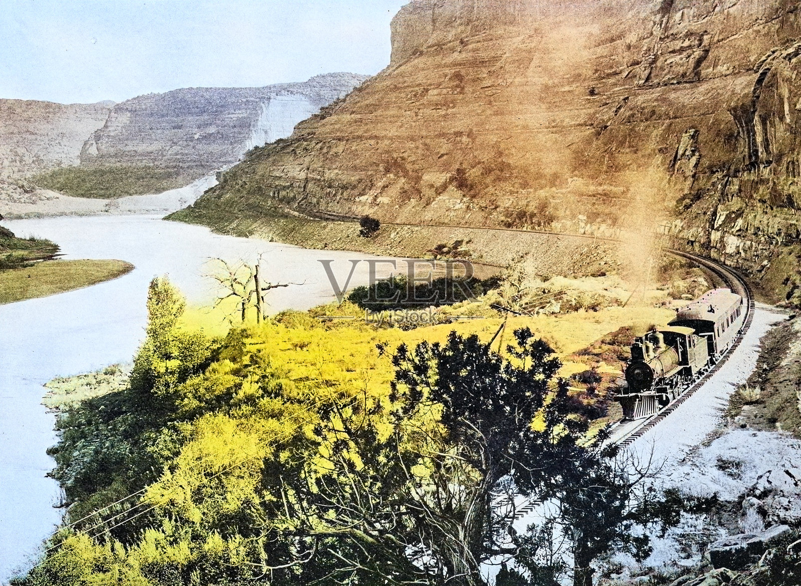 古董照片：红宝石城堡，大峡谷插画图片素材