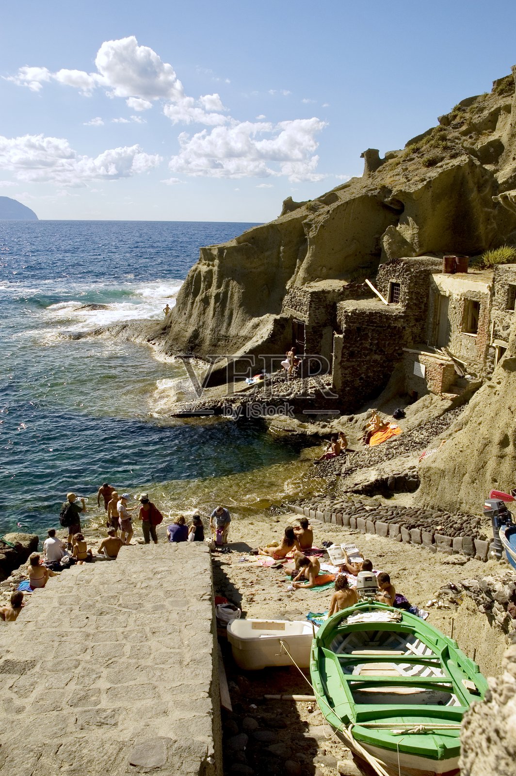 意大利西西里岛埃奥利群岛萨利纳岛波拉拉海滩照片摄影图片