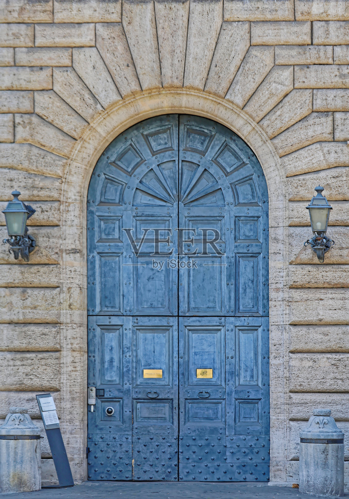 法国驻罗马大使馆入口照片摄影图片