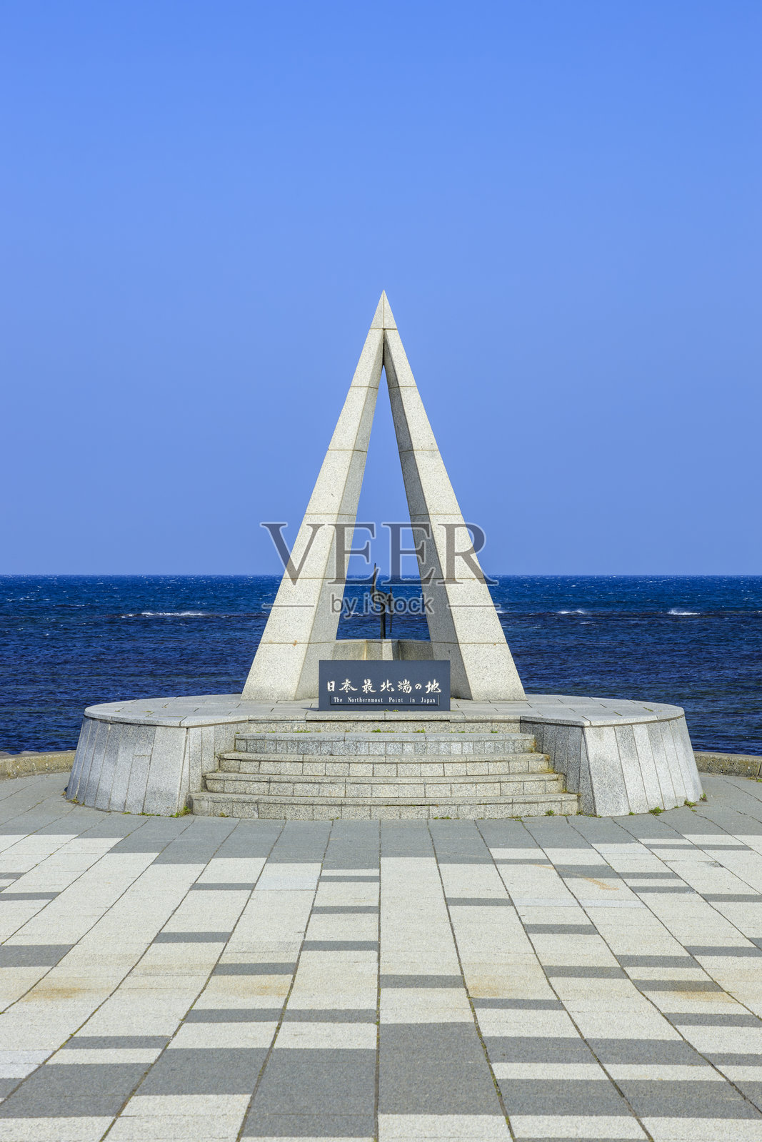 日本最北端宗谷岬纪念碑，北海道，日本照片摄影图片