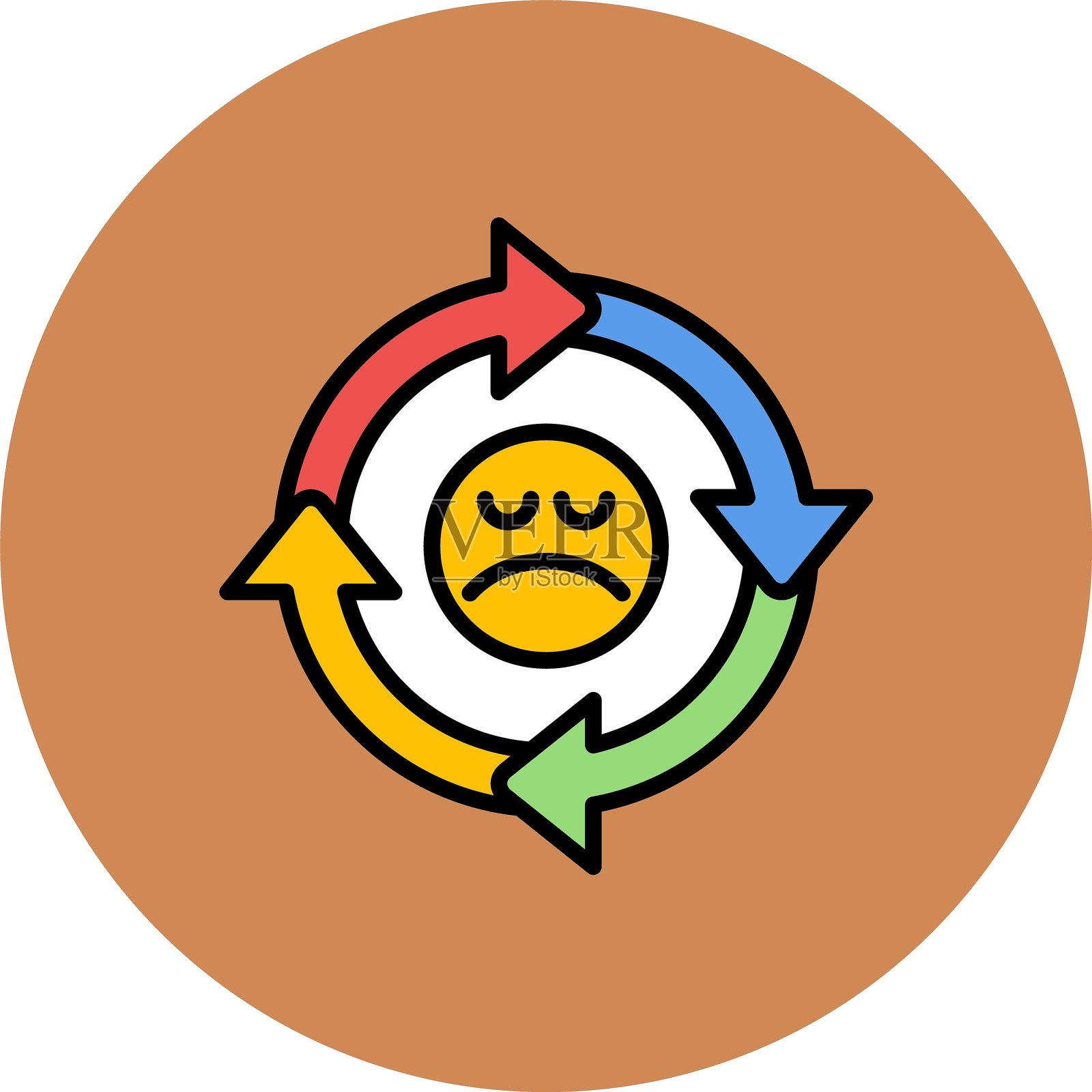 悲伤的新图标设计创意插画图片素材